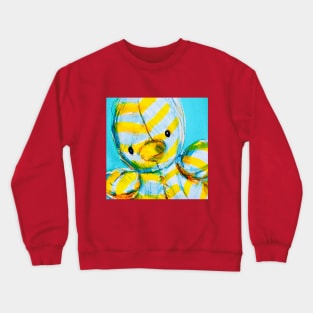 Striped Duckie Duck in Yellow and Blue Crewneck Sweatshirt